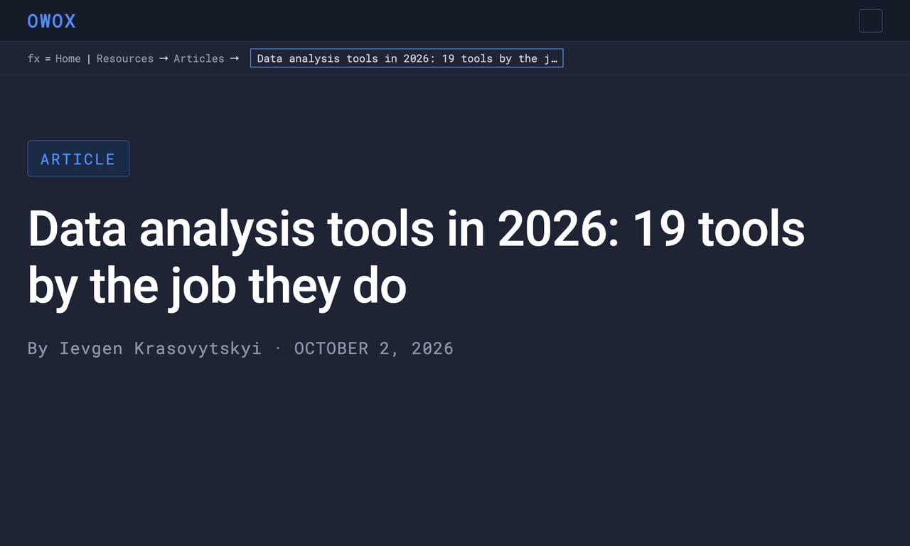 Data analysis tools in 2026: 19 tools by the job they do