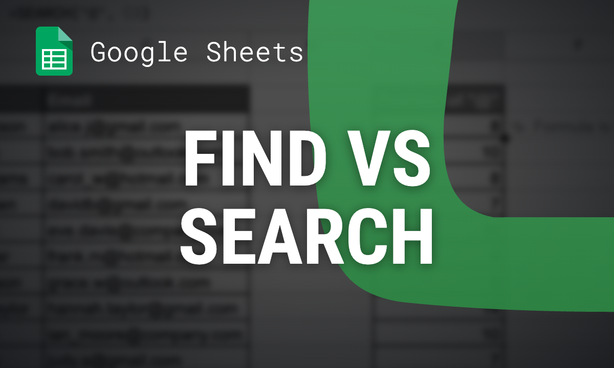 FIND and SEARCH functions in Google Sheets: differences, formulas and examples