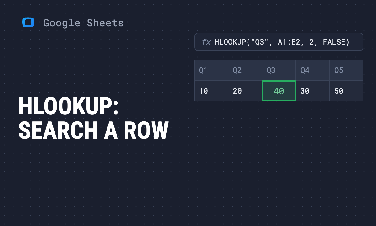 HLOOKUP in Google Sheets: syntax, examples and errors