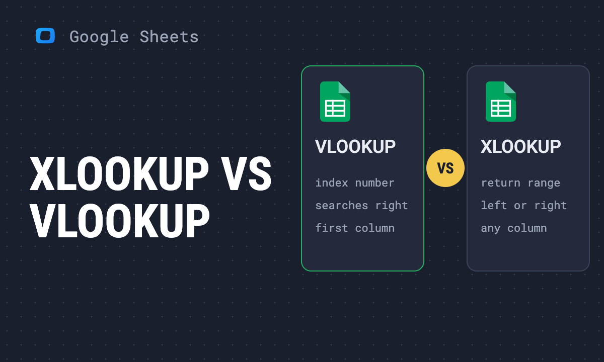 XLOOKUP vs VLOOKUP in Google Sheets: The Key Differences