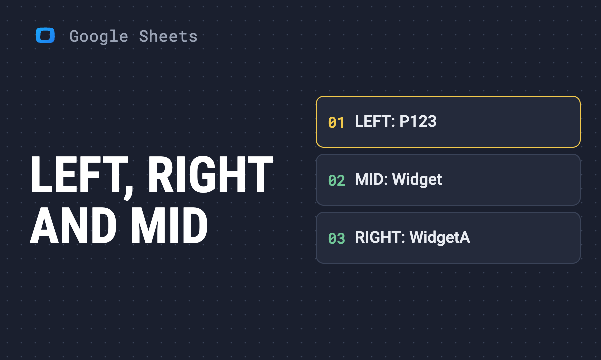 LEFT, RIGHT and MID in Google Sheets: extract part of a text