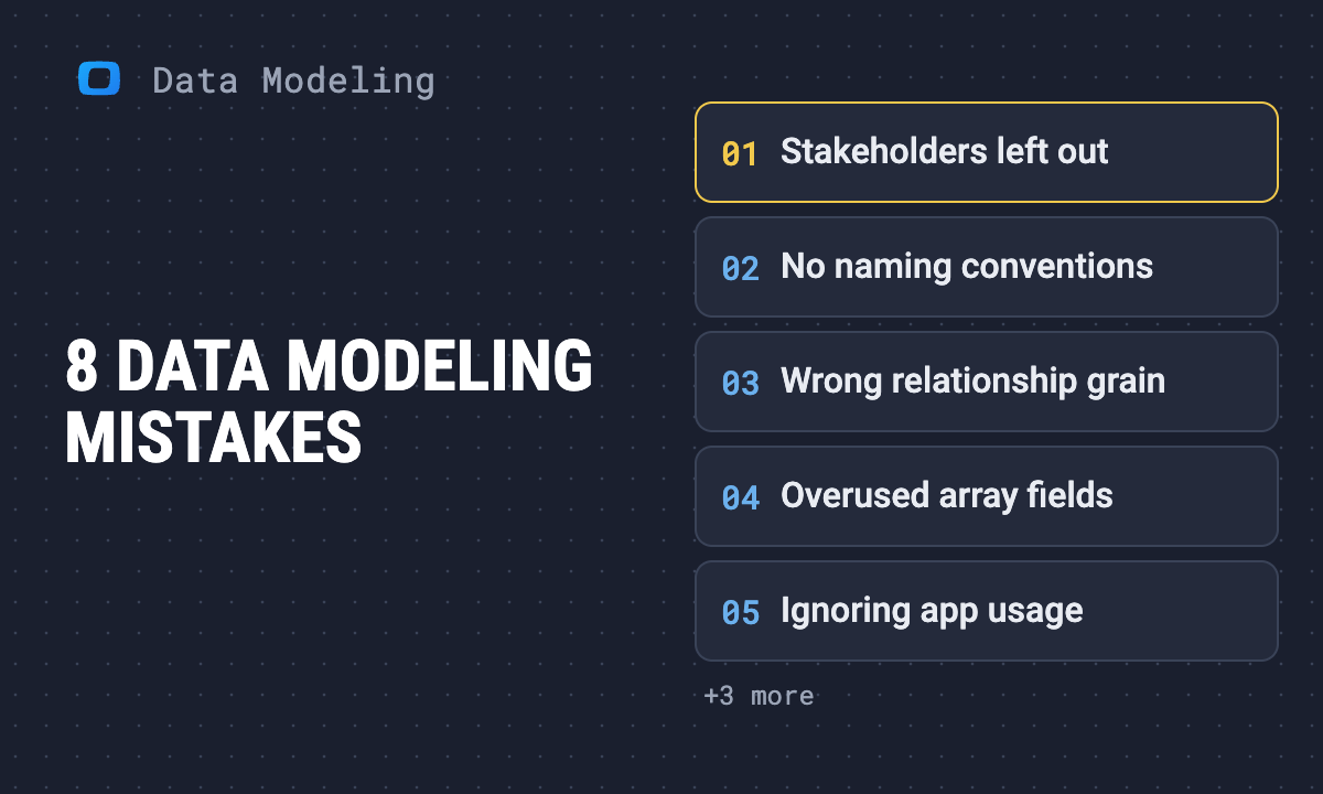 8 mistakes in data modeling and how to avoid them