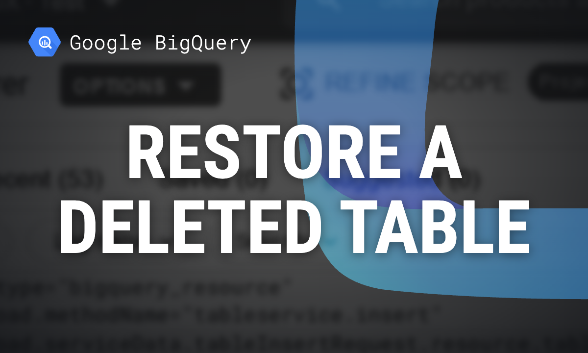 How to restore a deleted table in BigQuery, and back up your data