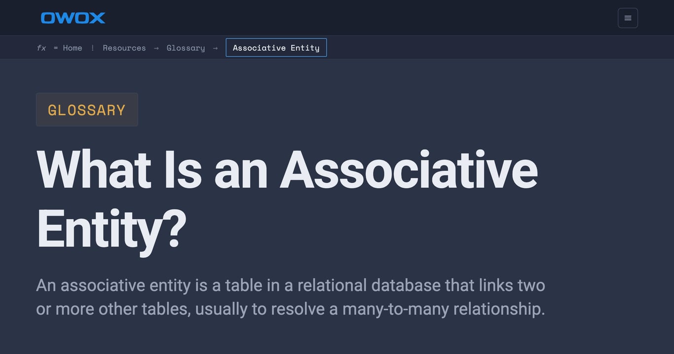 Associative Entity