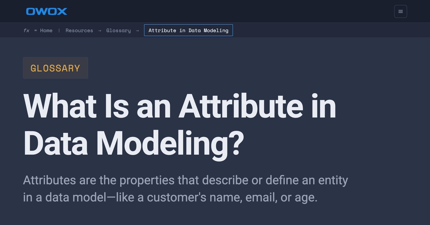 Attribute in Data Modeling