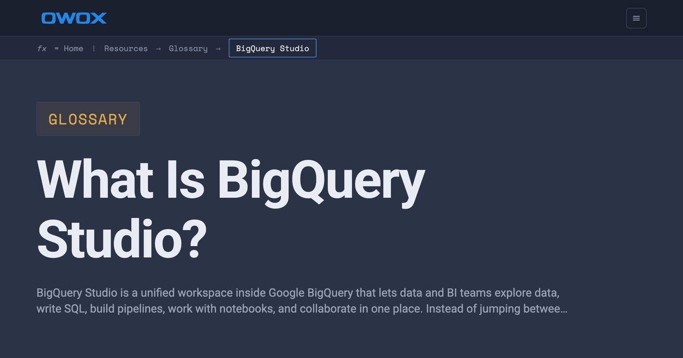BigQuery Studio