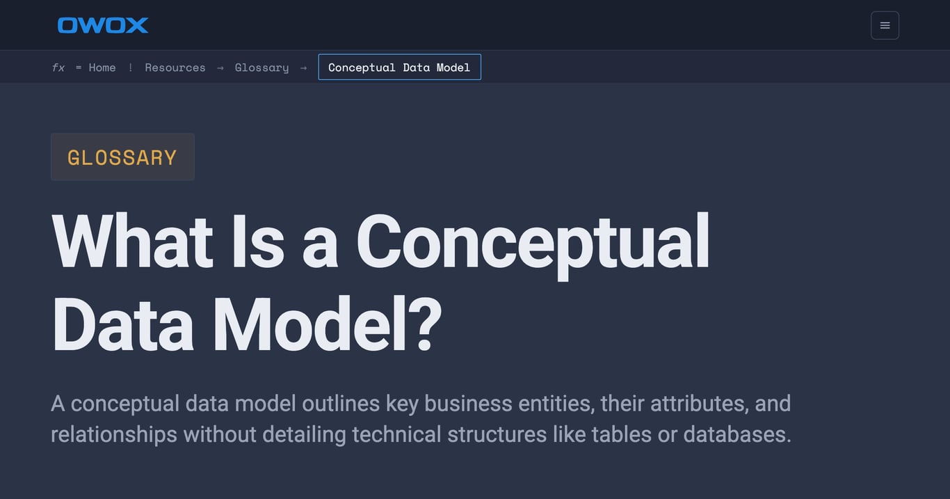 Conceptual Data Model