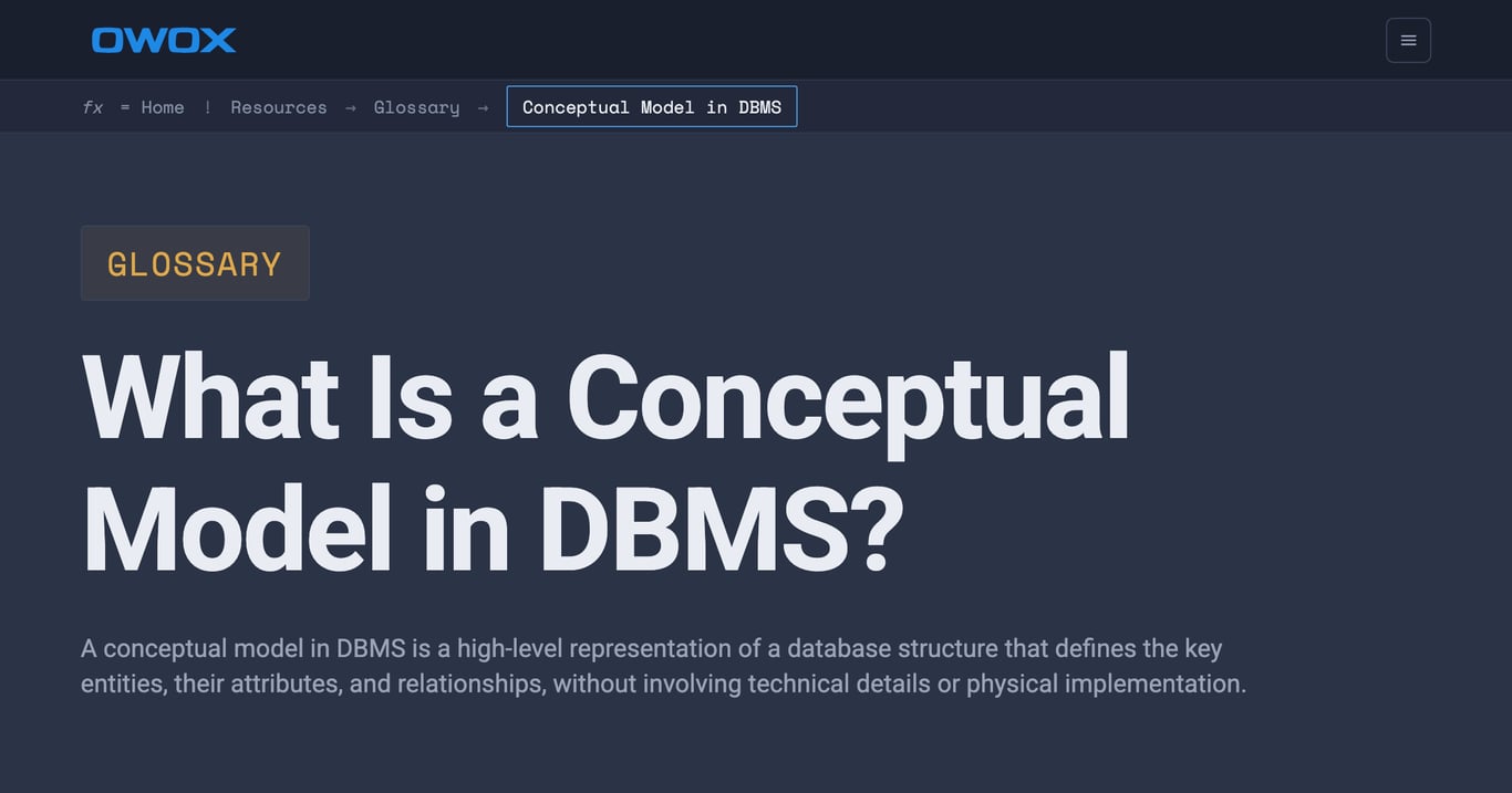 Conceptual Model in DBMS