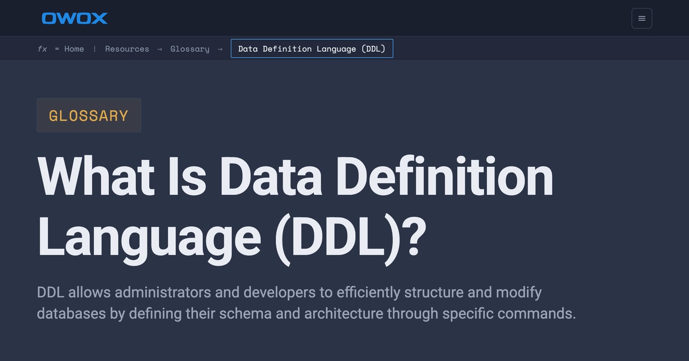 DDL in SQL
