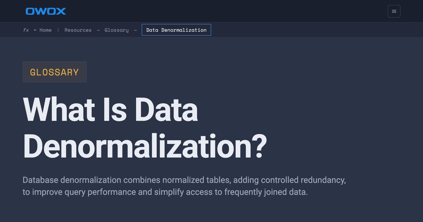 Data Denormalization