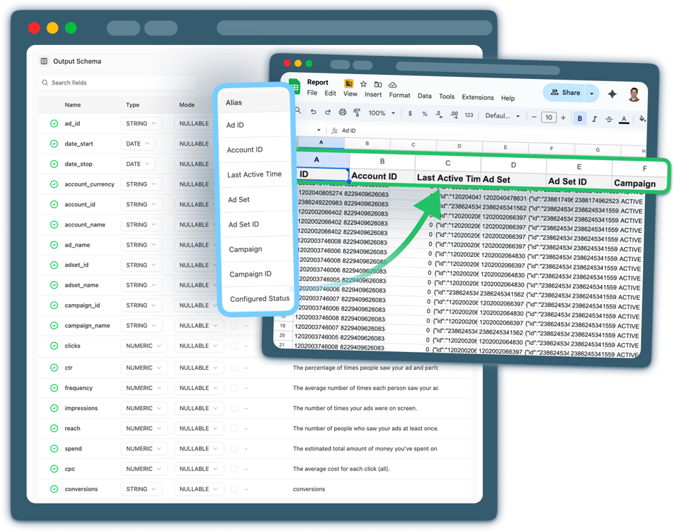 Step 3: Publish & Configure Google Sheets Destination