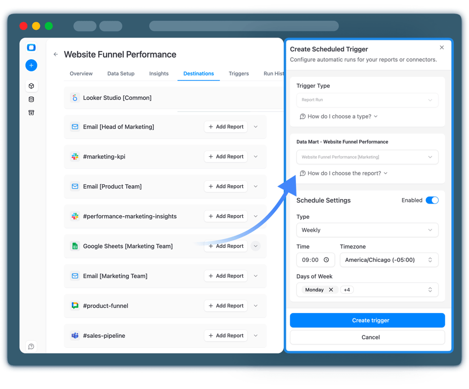 Step 4: Run & Schedule Data Delivery to Sheets