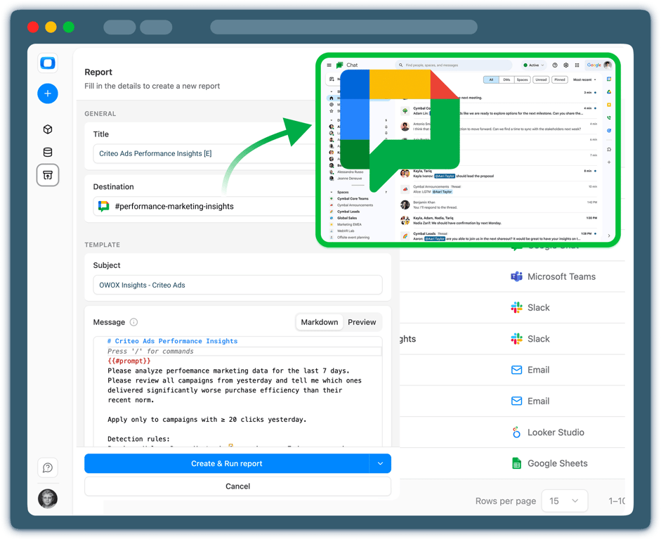 Step 4: Deliver Insights to Google Chat