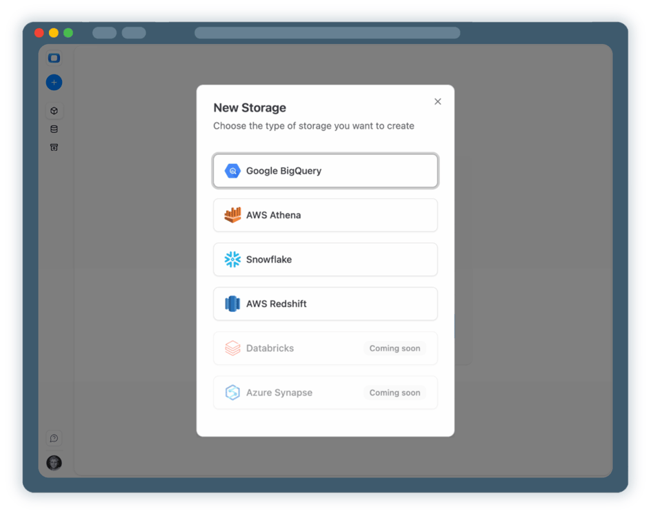 Step 1: Select a Data Storage