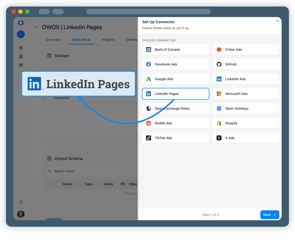 Step 2: Create a LinkedIn Pages Data Mart