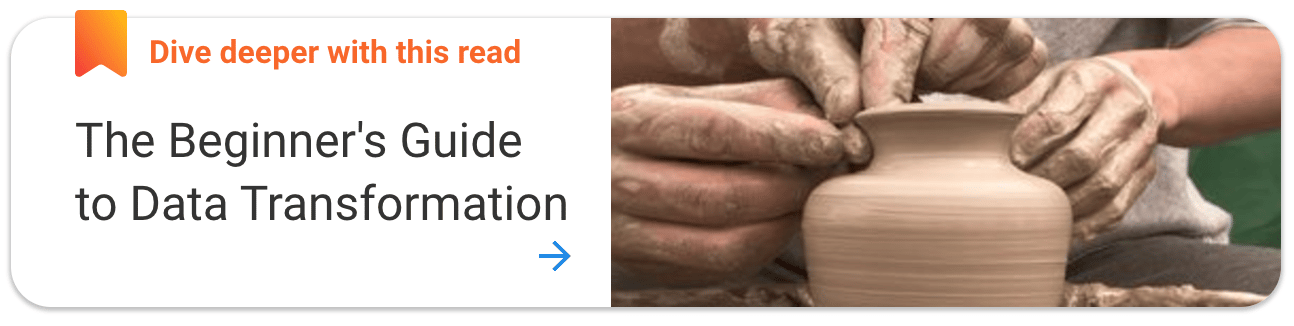 Article card titled “The Beginner’s Guide to Data Transformation”.