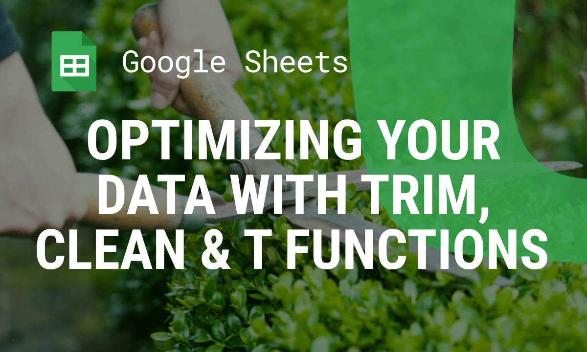 TRIM, CLEAN and T functions in Google Sheets: remove extra spaces and hidden characters